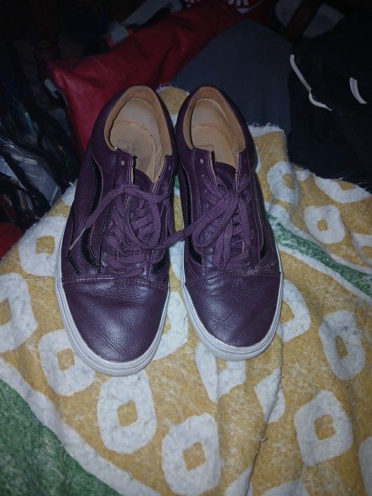 Purple Leather Vans 