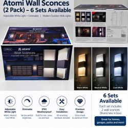 NEW Unopened Atomi Wall Sconces 2-Pack – Outdoor Lights