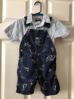 OshKosh Short Sleeves and Overalls 24M