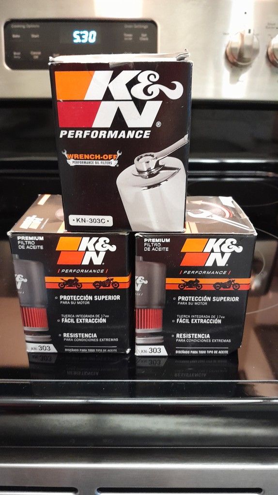 3 K&N 303 OIL FILTERS HONDA MOTORCYCLE