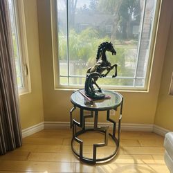 China cabinet, entertainment centet, 2 end  tables , with matching coffee table, leather couch