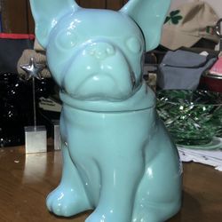 Ceramic French Bulldog Cookie Jar 