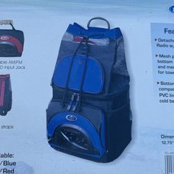 Backpack Cooler Carry Case With AM/FM Detachable Radio With CD Input