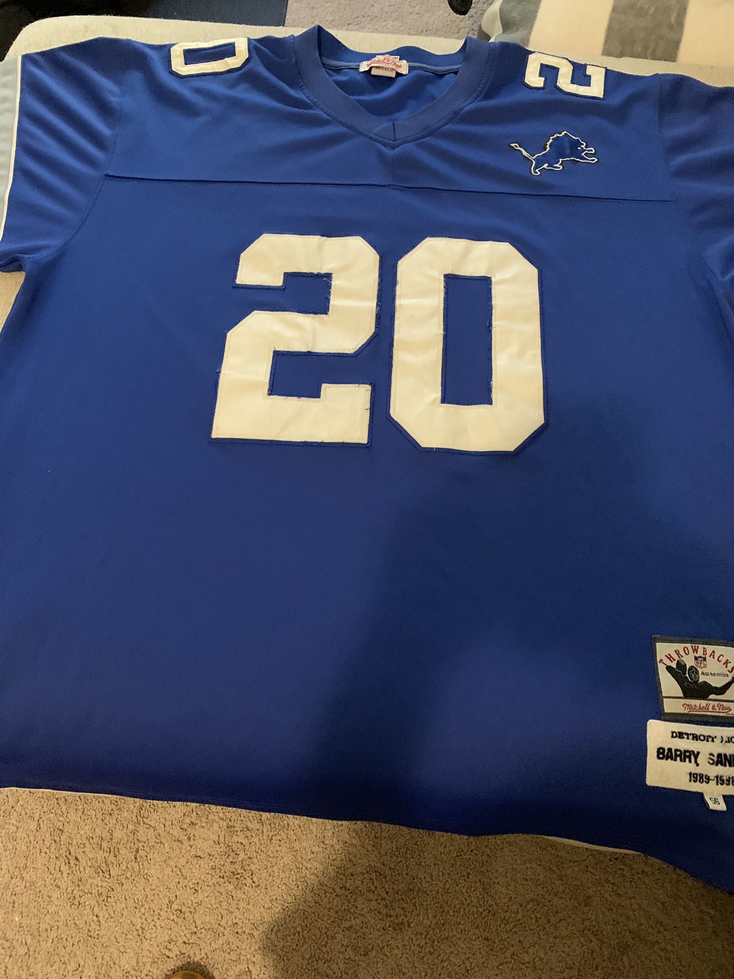 Barry Sanders Size 56 Jersey- Detroit Lions 