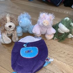 Dog, Hippo, Pig, Frog And Bag Webkinz