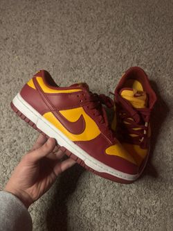 Nike Dunk Low Sneakers Red Yellow Size 8