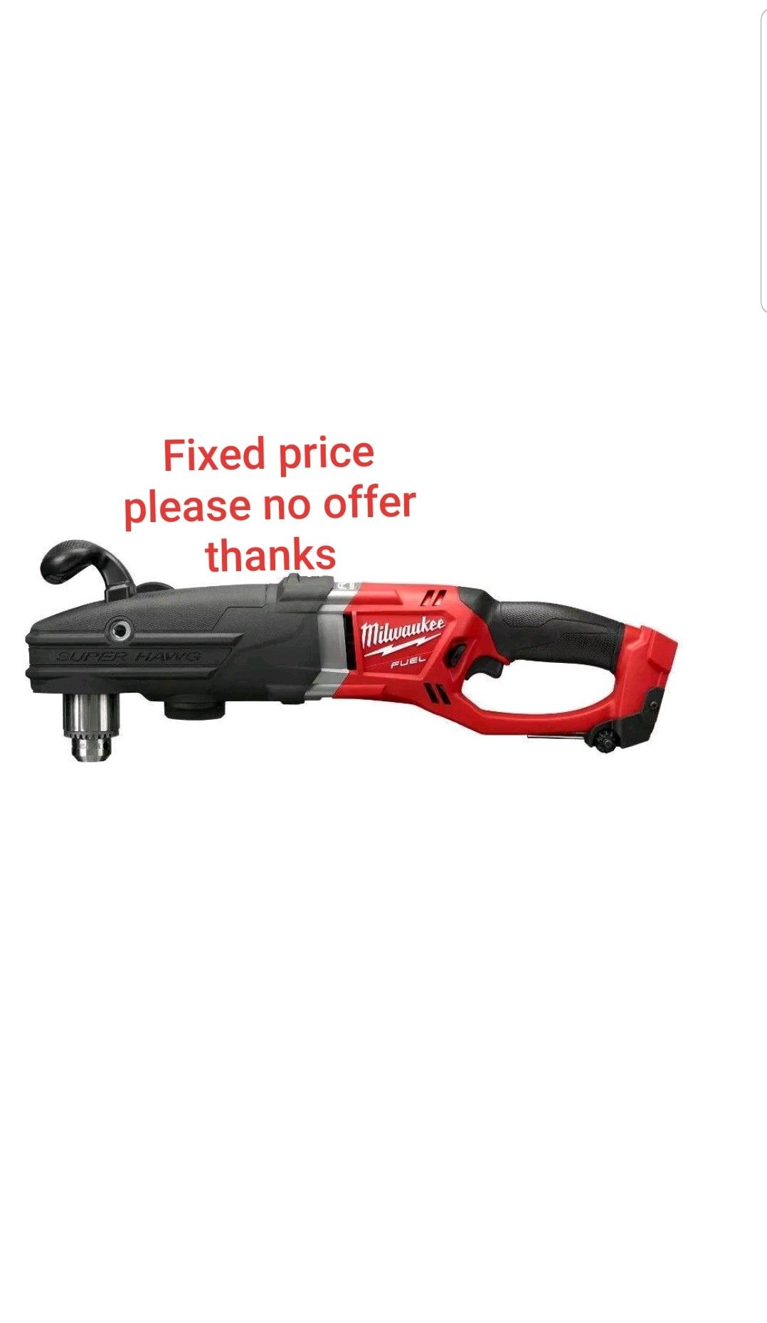 Milwaukee 2709-20 M18 FUEL SUPER HAWG 1/2-Inch Right Angle Drill (Bare Tool battery not included)