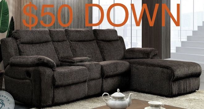 New Brown/Grey Chenille Fabric Set (Easy Finance and Free Delivery)