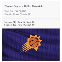 Phoenix Suns vs Dallas Mavericks Tickets!
