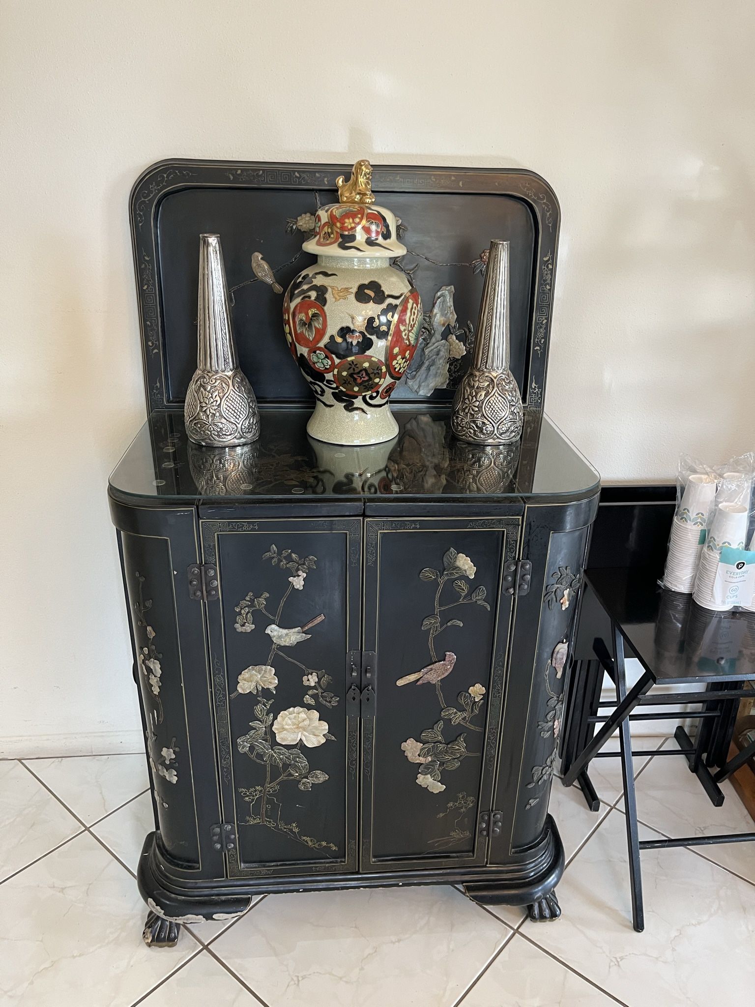 Chinese Bar Cabinet  New To Sell ASAP
