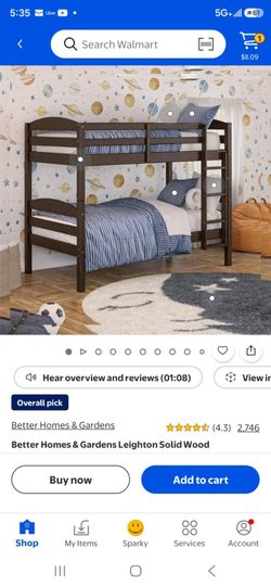 Bunk bed with mattress