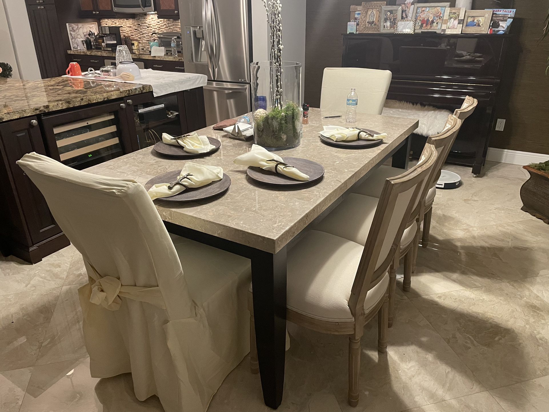 Marble And Wood Dining Table Only 
