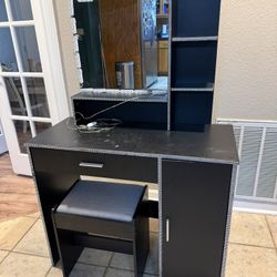 Vanity Makeup Desk With Stool