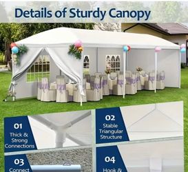 10x30' Wedding Party Canopy Tent 8 windows Outdoor Gazebo with Removable Sidewalls