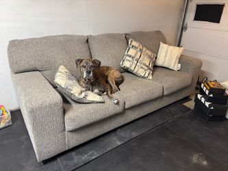 Gray 3-Seat Fabric Sofa