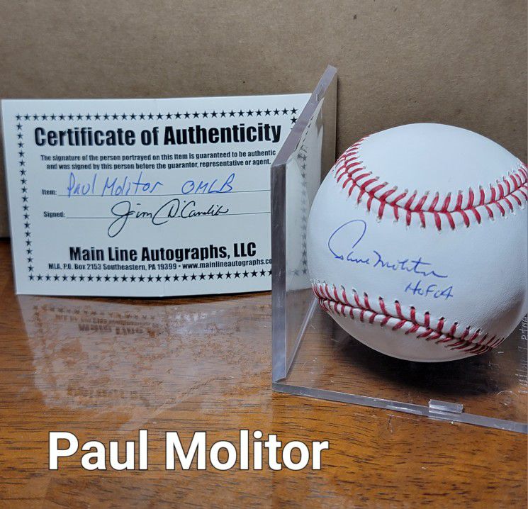 Paul Molitor HOF Autograph Baseball 