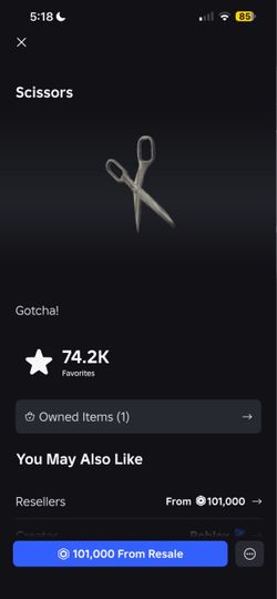 Scissors ROBLOX limited | READ DESC