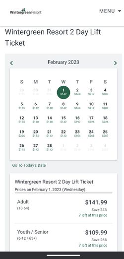 Wintergreen Resort Lift Tickets  Thumbnail
