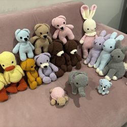 handmade crochet animals each 45$
