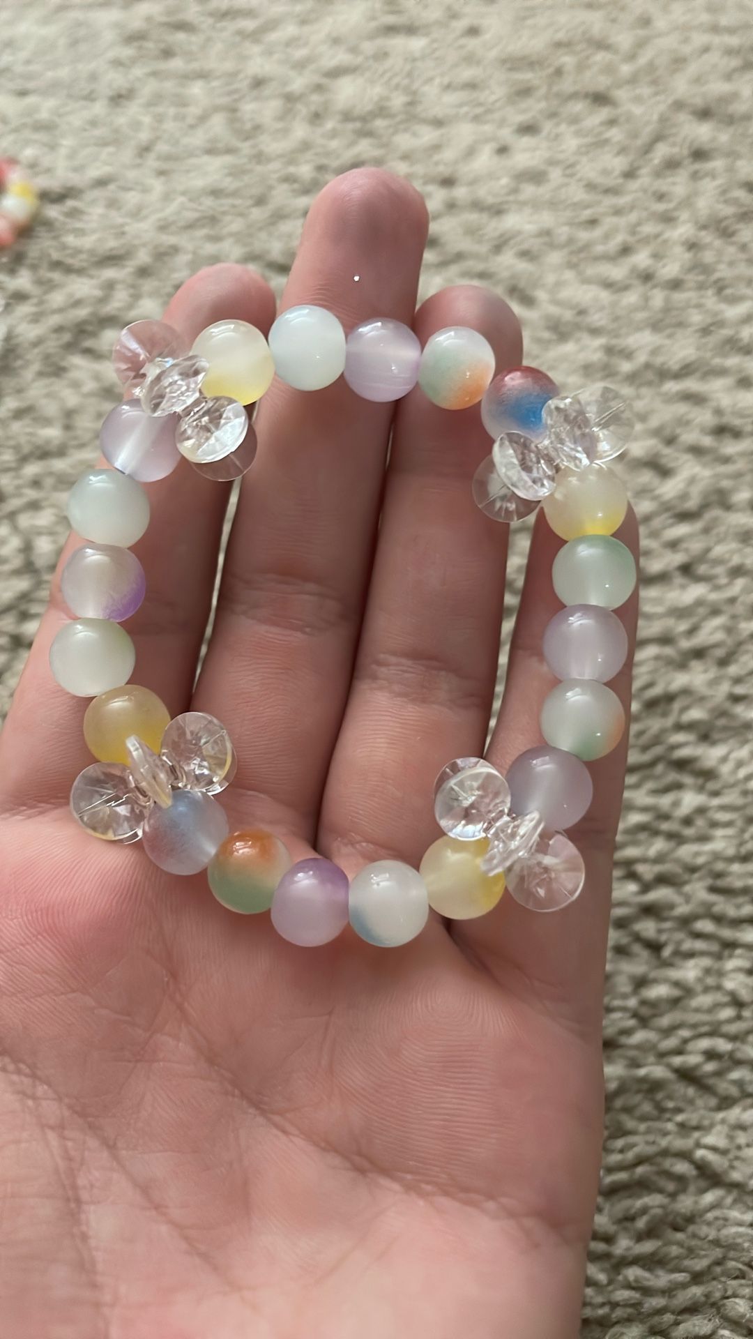 Multicolor Bracelets With Clear FlowersMixed In