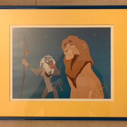 1995 Disney Lion King Lithograph Collectible. Custom Frame. 15.5”x12.5”. 