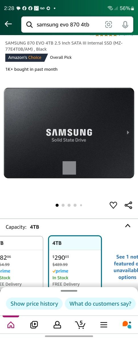 Samsung Evo 870 4tb 2.5" Ssd