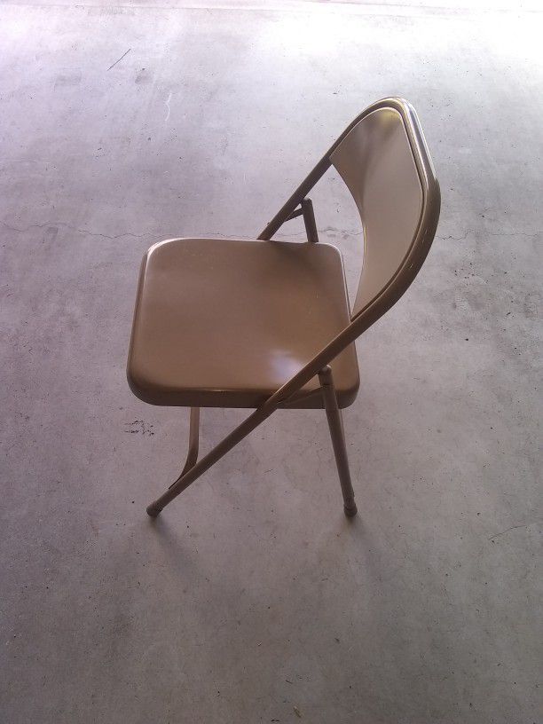 Chair Folding Metal Beige