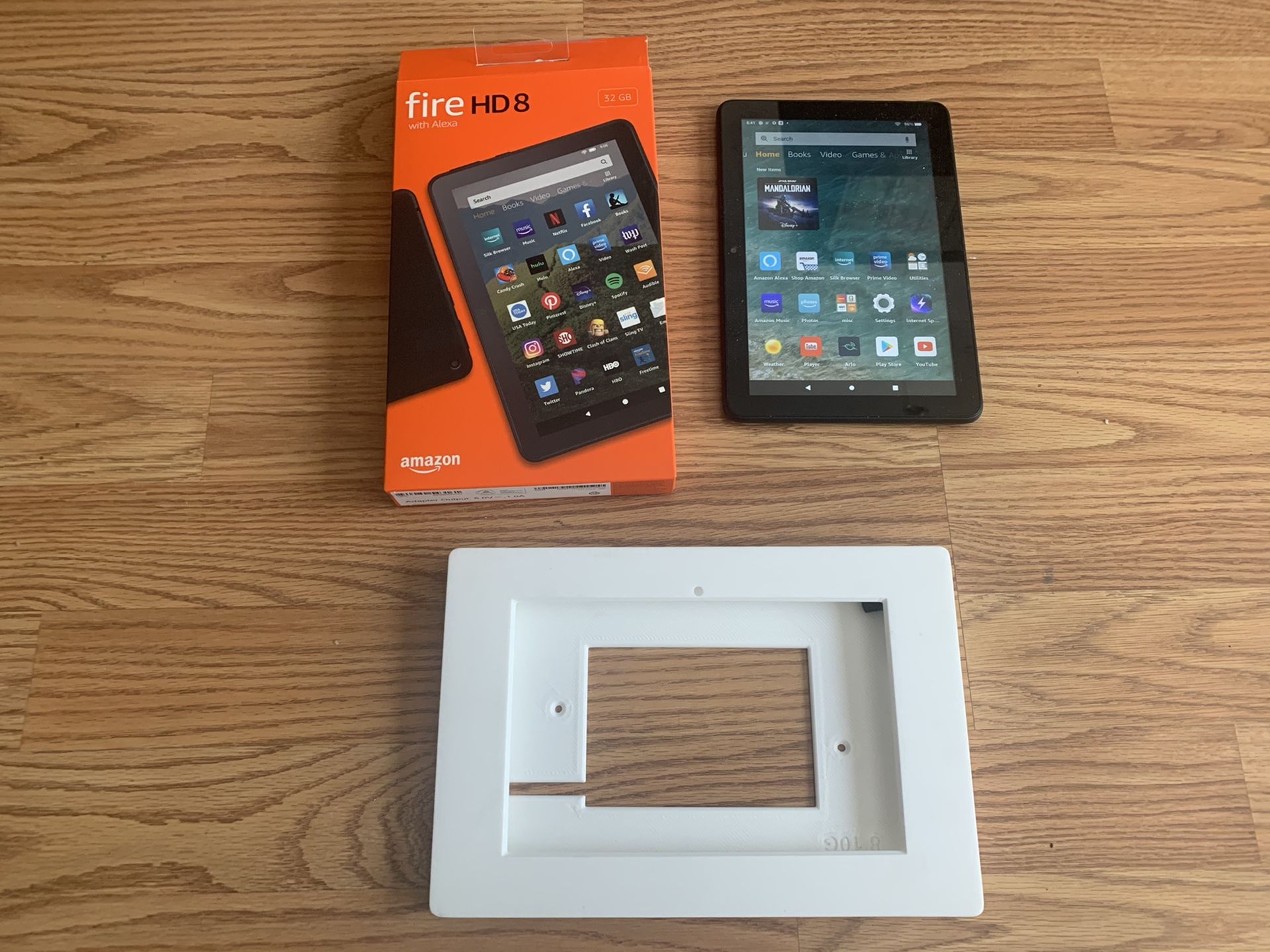 Amazon Fire tablet HD 8 AD Free with Wall Mount