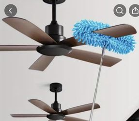 Extendable Ceiling Fan Duster 1pc - Adjustable Length, Heavy-Duty Plastic & Superfine Fiber Head, Long Handle for High Ceiling Fans, Chandeliers -New