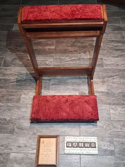 Wooden Prayer Kneeler Alter, Faith Plaque, John 15:7 Plaque