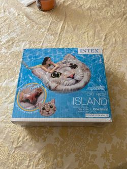 Intex Cat Face Inflatable Island, 58in x 53in