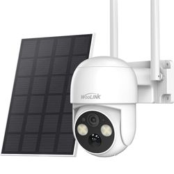 4MP Solar Security Camera Wireless Outdoor, 2.5K Pan/Tilt Rechargeable Battery Powered Camera, 2.4Ghz WiFi Camera for Home Security, Motion Detection,