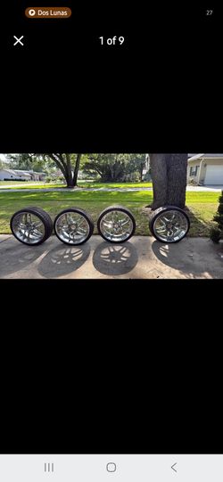 24" Rims, 2 tires good , 2 need to be replaced.  5 lug universal.  Wife wants them out the way,  1st $600 takes them.