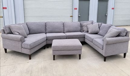 Havertys gray sectional couch