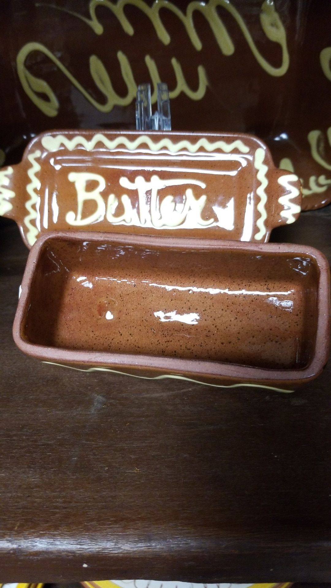 Henderson Pottery Redware Butter Dish