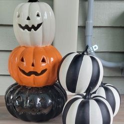 Black And White Halloween Decor Lot