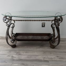 Vintage Glass Top Table