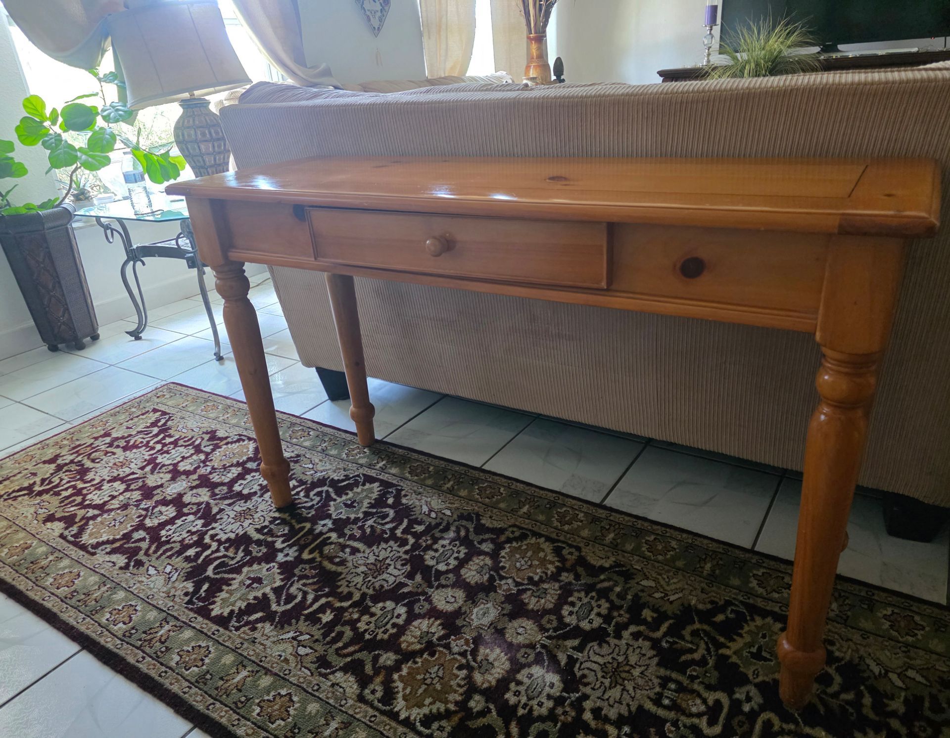 Real Solid Wood Entry Table