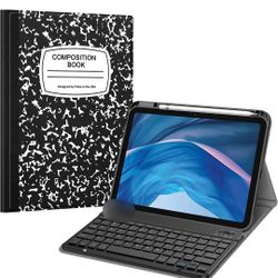 Keyboard Case for iPad (A16) 11th Gen 2025/iPad 10th Gen Composition Book Design Cover. This is an unbranded keyboard case for an iPad, featuring a "C