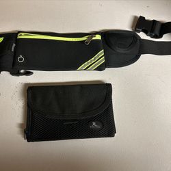 Runner's pouches; one with waist belt and one magnetic 