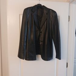 Leather Jacket Women's L 