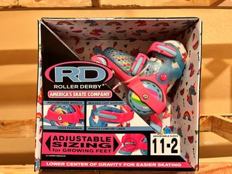 Roller Derby EZ Roll Adjustable Rainbow Unicorn Girl's Roller Skate, Size, Medium (11-2)