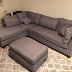 New Gray Sectional Couch Only $50 Down Payment 
