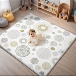 Foldable Baby Play Mat, PIGLOG 50X50 Waterproof Playpen Mat for Babies and Toddlers Kids, Safe Foam Playmat for Tummy Time, Reversible Playmats