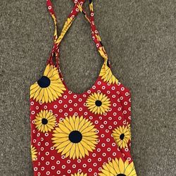 Sunflower Print Handmade Tote Bag Purse