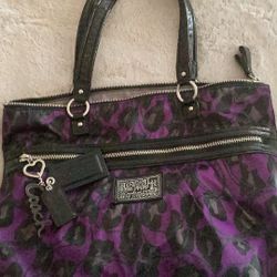 Authentic Coach Tote-Purple Floral- Excellent Condition 