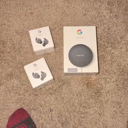 Google Nest Mini & 2 Sets Of Pixel Buds A-Series