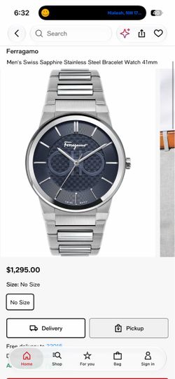 Ferragamo Men's Swiss Sapphire Stainless Steel Bracelet