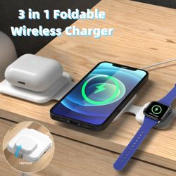 Cargador Inalámbrico 3 en 1 Plegable – iPhone, Apple Watch y AirPods