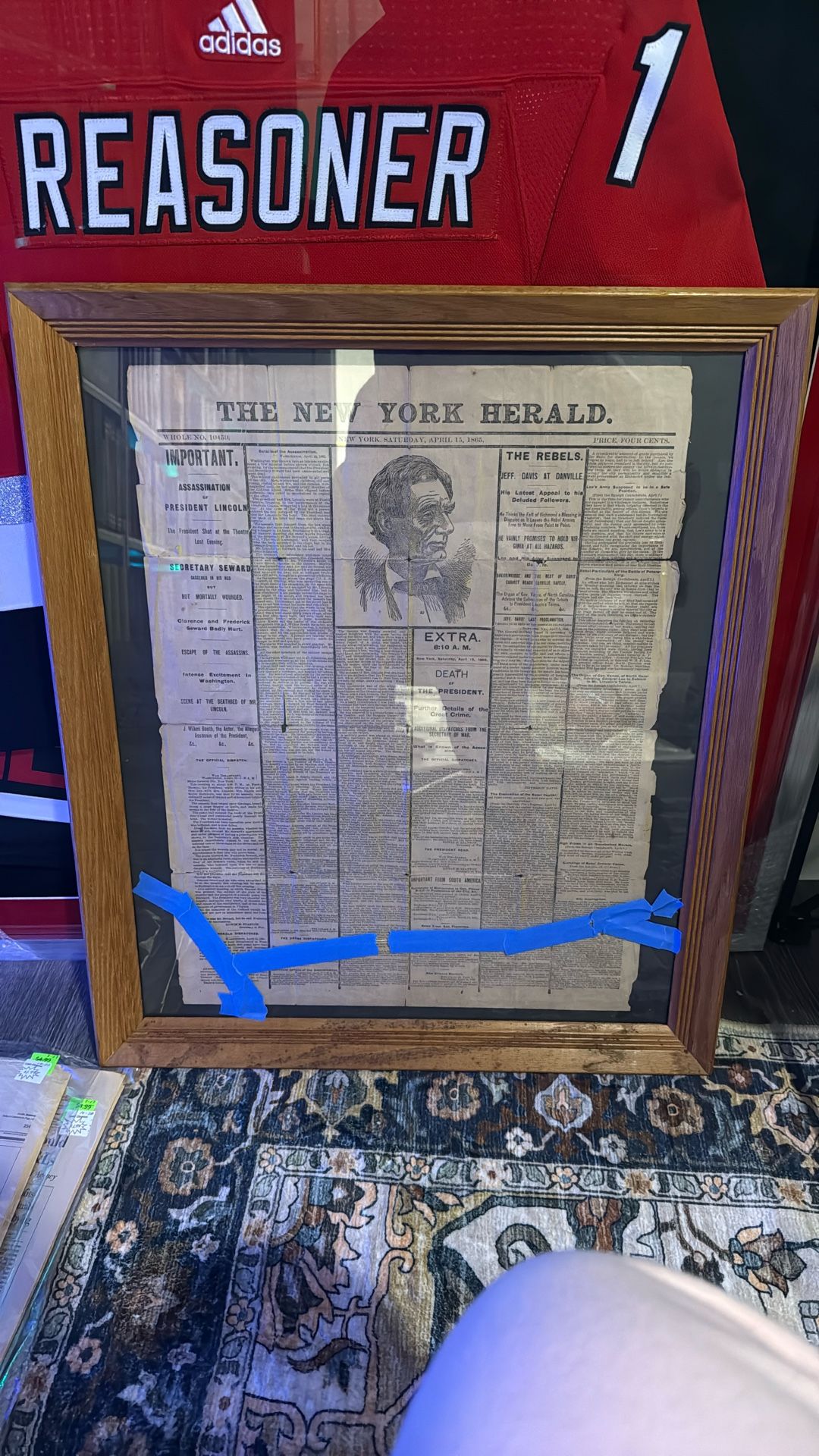 The New York Herald Lincoln Assassination Wall Display (Reprint).